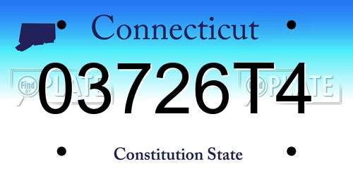 03726T4 Connecticut License Plate