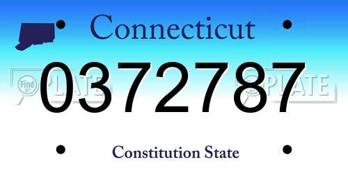 0372787 Connecticut License Plate