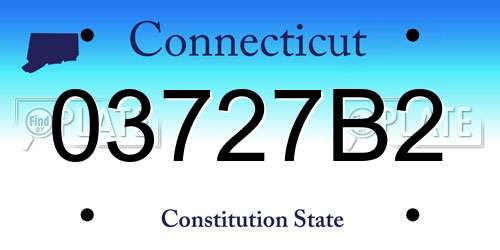 03727B2 Connecticut License Plate