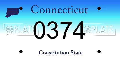 0374 Connecticut License Plate
