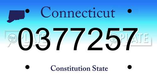 0377257 Connecticut License Plate