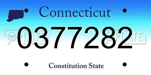 0377282 Connecticut License Plate