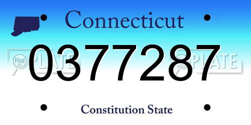 0377287 Connecticut License Plate