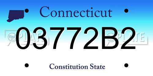 03772B2 Connecticut License Plate