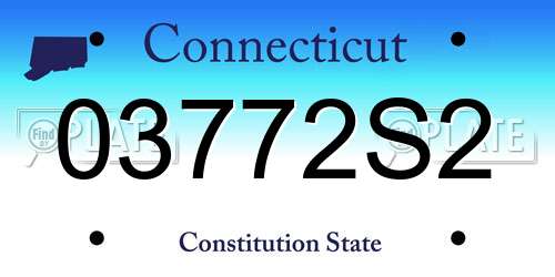 03772S2 Connecticut License Plate