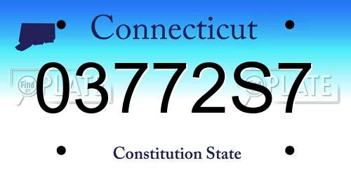 03772S7 Connecticut License Plate