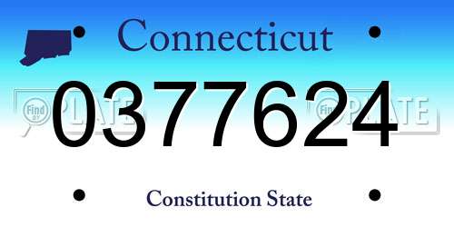 0377624 Connecticut License Plate