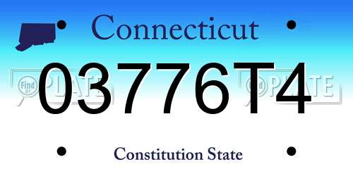 03776T4 Connecticut License Plate