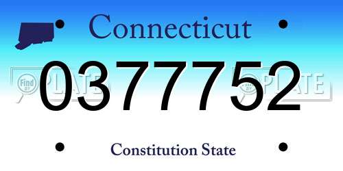 0377752 Connecticut License Plate