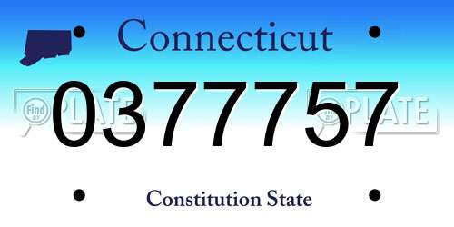 0377757 Connecticut License Plate