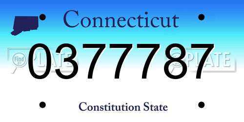 0377787 Connecticut License Plate
