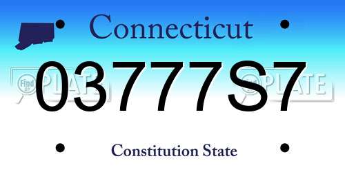 03777S7 Connecticut License Plate