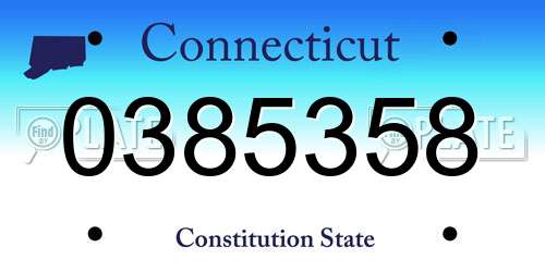 0385358 Connecticut License Plate