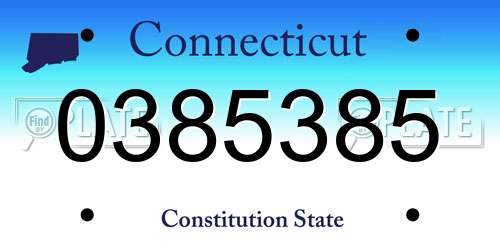 0385385 Connecticut License Plate