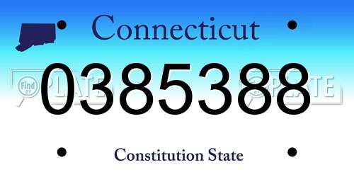 0385388 Connecticut License Plate