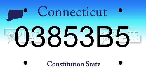 03853B5 Connecticut License Plate