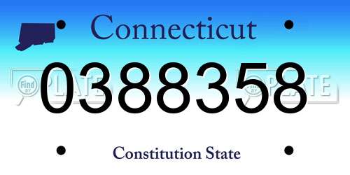 0388358 Connecticut License Plate