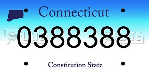 0388388 Connecticut License Plate