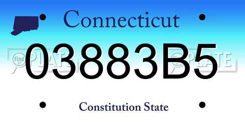 03883B5 Connecticut License Plate