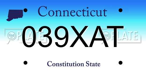 039XAT Connecticut License Plate