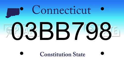 03BB798 Connecticut License Plate