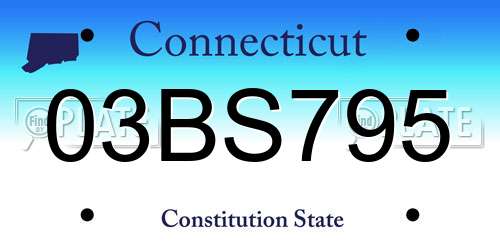 03BS795 Connecticut License Plate
