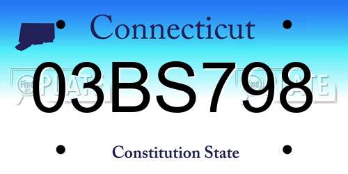 03BS798 Connecticut License Plate