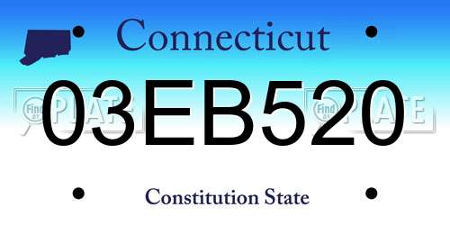 03EB520 Connecticut License Plate