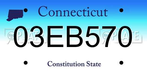 03EB570 Connecticut License Plate