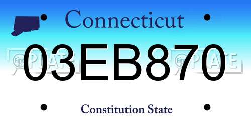 03EB870 Connecticut License Plate