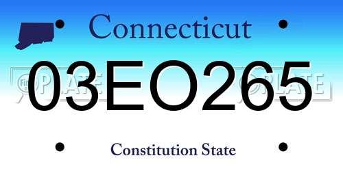 03EO265 Connecticut License Plate