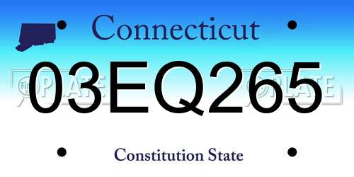 03EQ265 Connecticut License Plate