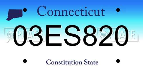 03ES820 Connecticut License Plate
