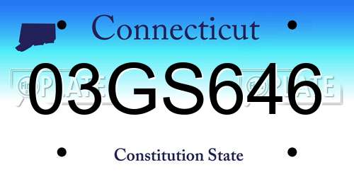 03GS646 Connecticut License Plate