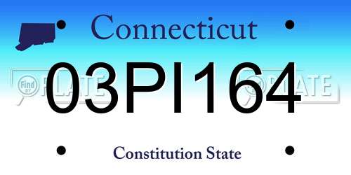 03PI164 Connecticut License Plate