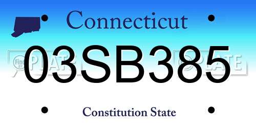 03SB385 Connecticut License Plate