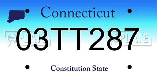 03TT287 Connecticut License Plate