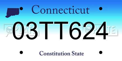 03TT624 Connecticut License Plate