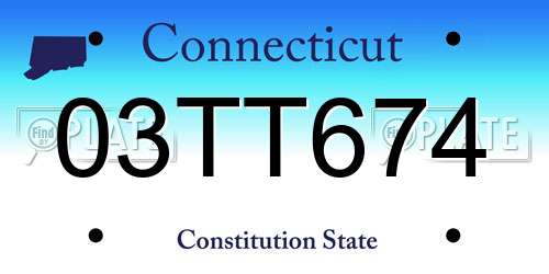 03TT674 Connecticut License Plate