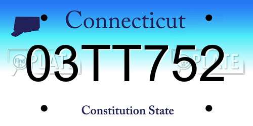 03TT752 Connecticut License Plate