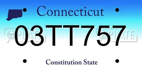 03TT757 Connecticut License Plate