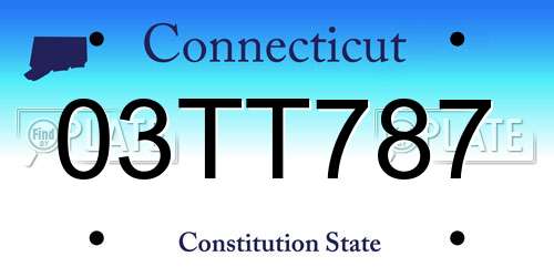 03TT787 Connecticut License Plate