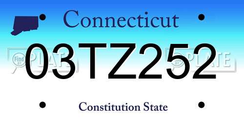 03TZ252 Connecticut License Plate