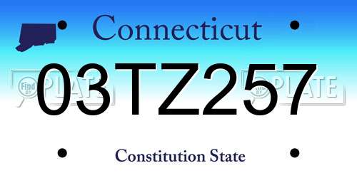 03TZ257 Connecticut License Plate