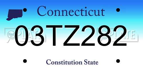 03TZ282 Connecticut License Plate