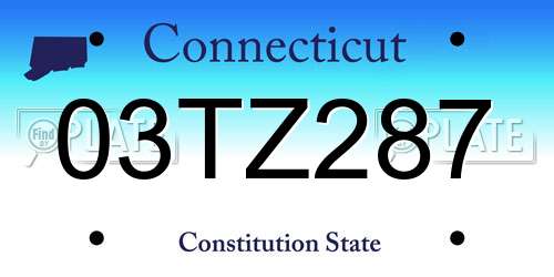 03TZ287 Connecticut License Plate