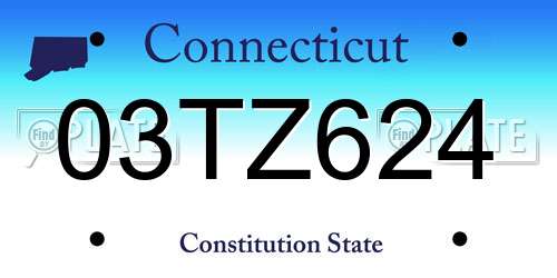 03TZ624 Connecticut License Plate