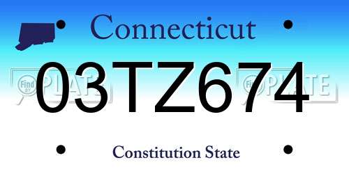 03TZ674 Connecticut License Plate