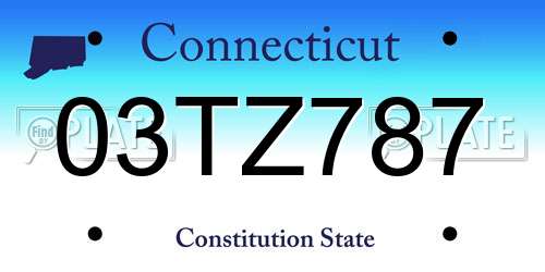 03TZ787 Connecticut License Plate