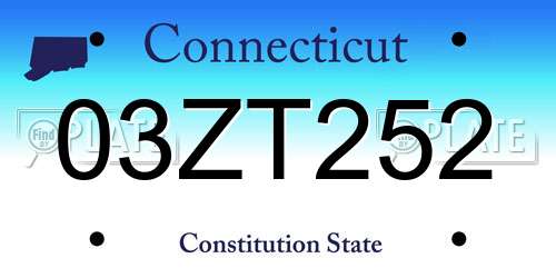 03ZT252 Connecticut License Plate